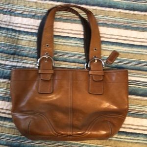 Authentic Coach Soho Handbag Camel Tan Brown Leather